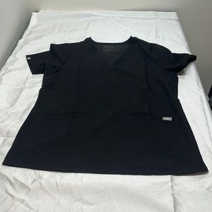 Figs scrub top black size large technical collection